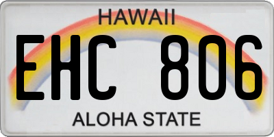 HI license plate EHC806