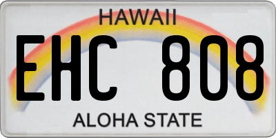 HI license plate EHC808