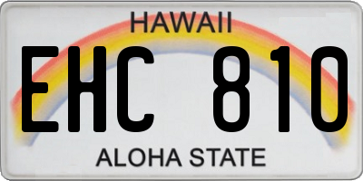 HI license plate EHC810