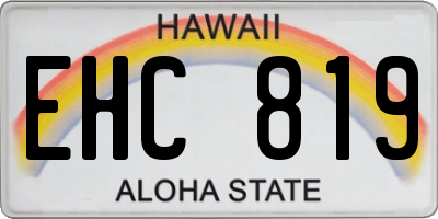 HI license plate EHC819