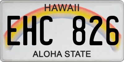 HI license plate EHC826
