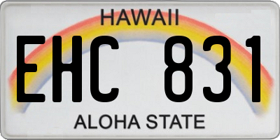 HI license plate EHC831