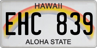 HI license plate EHC839