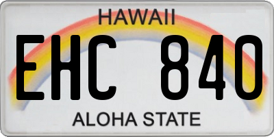 HI license plate EHC840
