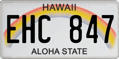 HI license plate EHC847