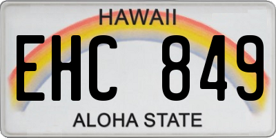 HI license plate EHC849