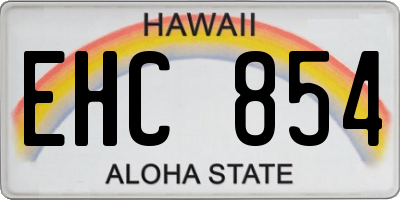 HI license plate EHC854