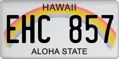 HI license plate EHC857