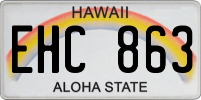 HI license plate EHC863