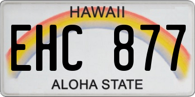 HI license plate EHC877