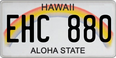 HI license plate EHC880