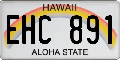 HI license plate EHC891