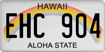 HI license plate EHC904