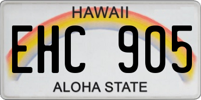 HI license plate EHC905