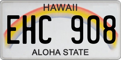 HI license plate EHC908
