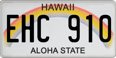 HI license plate EHC910