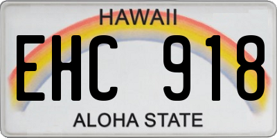 HI license plate EHC918