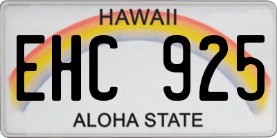 HI license plate EHC925