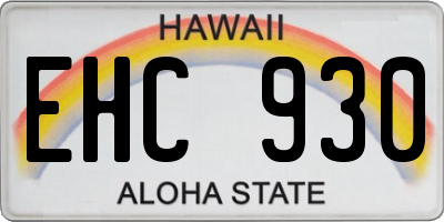 HI license plate EHC930
