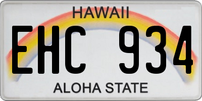 HI license plate EHC934