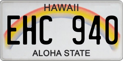 HI license plate EHC940