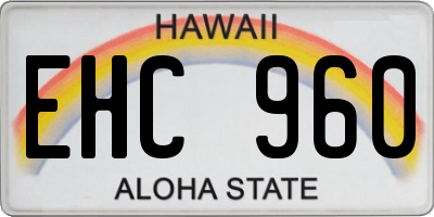HI license plate EHC960