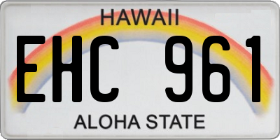 HI license plate EHC961