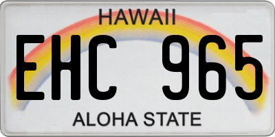 HI license plate EHC965