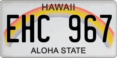 HI license plate EHC967