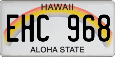 HI license plate EHC968