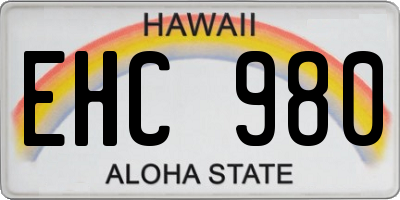 HI license plate EHC980