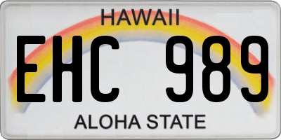 HI license plate EHC989