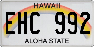 HI license plate EHC992