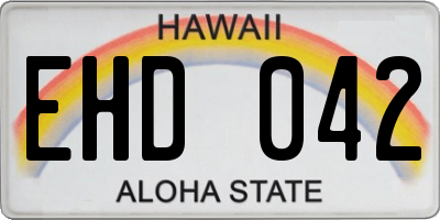 HI license plate EHD042