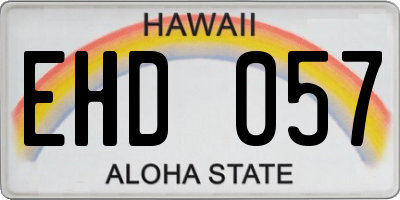 HI license plate EHD057