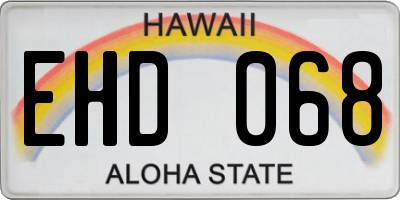 HI license plate EHD068