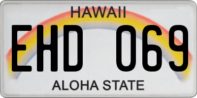 HI license plate EHD069