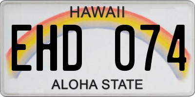 HI license plate EHD074