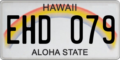 HI license plate EHD079