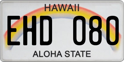 HI license plate EHD080