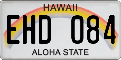 HI license plate EHD084