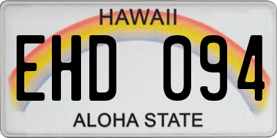 HI license plate EHD094