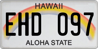 HI license plate EHD097