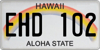HI license plate EHD102