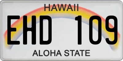 HI license plate EHD109