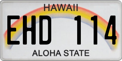 HI license plate EHD114