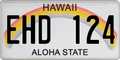 HI license plate EHD124