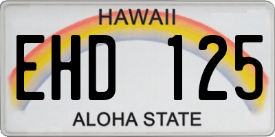 HI license plate EHD125