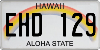 HI license plate EHD129
