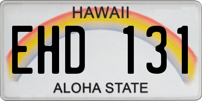 HI license plate EHD131